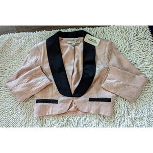 NWT  Forever 21 sequined nude with black bolero jacket  SZ S/P